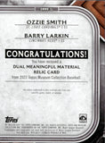 2022 Ozzie Smith Barry Larkin Topps Museum Collection DUAL MEANINGFUL MATERIAL RELIC JERSEY 21/50 #DMMR-SL St. Louis Cardinals Cincinnati Reds
