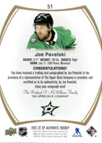 2021-22 Joe Pavelski Upper Deck SP Authentic LIMITED AUTOGRAPH AUTO #51 Dallas Stars