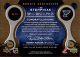 2005-06 Lee Stempniak Upper Deck SP Game Used ROOKIE EXCLUSIVES AUTOGRAPH 48/100 RC AUTO #RE-LS St. Louis Blues