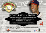 2001 Roberto Alomar Fleer Platinum LUMBERJACKS GAME-USED BAT Cleveland Indians