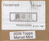 2026 Topps Mint Marvel Hobby, 10 Box Case