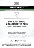 2025 Samuel Zavala Topps Pro Debut CHROME JUMBO AUTOGRAPH RELIC 14/50 AUTO #PDJAR-SZ Chicago White Sox Winston-Salem Dash