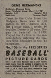 1952 Gene Hermanski Bowman #136 Chicago Cubs BV$15