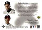 2001 Bernie Williams Reggie Jackson Upper Deck SPx WINNING MATERIALS DUAL GAME-USED JERSEYS #BW-RJ New York Yankees