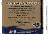 2002 Kurt Warner Fleer Flair FRANCHISE FAVORITES GAME-WORN JERSEY St. Louis Rams
