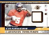 2001 LaDainian Tomlinson Anthony Thomas Pacific Vanguard DOUBLE-SIDED GAME-WORN JERSEYS #18 San Diego Chargers Chicago Bears
