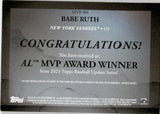 2023 Babe Ruth Topps UPDATE SERIES AL MVP AWARD WINNER COMMEMORATIVE MEDALLION #MVP-BR New York Yankees
