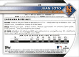 2025 Juan Soto Bowman Chrome YELLOW MOJO REFRACTOR 35/75 #22 New York Mets
