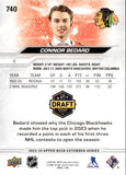 2023-24 Connor Bedard Upper Deck EXTENDED SERIES DRAFT ROOKIE RC #740 Chicago Blackhawks 2