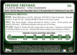 2011 Freddie Freeman Bowman INTERNATIONAL ROOKIE RC #205 Atlanta Braves 1