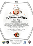 2021-22 Shane Pinto Upper Deck SP Authentic FUTURE WATCH AUTOGRAPH ROOKIE 151/999 AUTO RC #110 Ottawa Senators