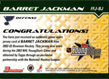 2002-03 Barret Jackman Bowman FABRIC OF THE FUTURE GAME-WORN JERSEY #FFJ-BJ St. Louis Blues