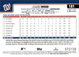 2025 James Wood Topps SERIES ONE BLUE FOIL ROOKIE 72/150 RC #181 Washington Nationals