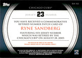 2012 Ryne Sandberg Topps SERIES TWO COMMEMORATIVE RETIRED NUMBER PATCH #RN-RS Chicago Cubs