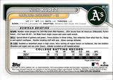 2024 Nick Kurtz Bowman Draft Chrome 1ST BOWMAN AQUA WAVE REFRACTOR ROOKIE 66/125 RC #BDC-56 Oakland A's