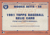 2026 Mookie Betts Topps 1991 DESIGN JERSEY RELIC #91R-MB Los Angeles Dodgers