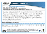 2013 Yasiel Puig Topps Update ROOKIE BIG GLOVE SP PHOTO VARIATION RC #US250 Los Angeles Dodgers