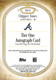 2026 Chipper Jones Topps Tier One AUTOGRAPH 10/10 AUTO #T1A-CJ Atlanta Braves *JERSEY NUMBER*