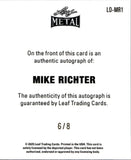 2025 Mike Richter Leaf Metal Legends AUTOGRAPH MINI BLUE 6/8 AUTO #LO-MR1 New York Rangers