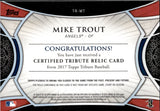 2017 Mike Trout Topps Tribute GREEN RELIC 40/99 JERSEY #TR-MT Anaheim Angels