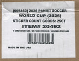 2026 Panini World Cup Soccer Stickers 25ct, 30 Box Case