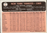1966 Topps #92 New York Yankees