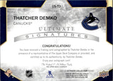 2021-22 Thatcher Demko Upper Deck Ultimate ULTIMATE SIGNATURES AUTOGRAPH AUTO #US-TD Vancouver Canucks