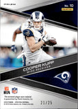 2018 Cooper Kupp Panini Spectra SUNDAY SPECTACLE NEON GREEN PRIZM PATCH 21/25 #10 Los Angeles Rams