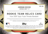 2024 Jordan Wicks Topps Triple Threads ROOKIE TEAM RELICS 6/36 JERSEY RC #RTR-JW Chicago Cubs