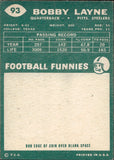 1960 Bobby Layne Topps #93 Pittsburgh Steelers