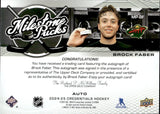 2024-25 Brock Faber Upper Deck Credentials MILESTONE PUCKS AUTOGRAPH AUTO #MP-BF Minnesota Wild