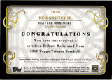 2015 Ken Griffey Jr. Topps Tribute RELIC 72/199 GAME-USED MEMORABILIA JERSEY #TR-KG Seattle Mariners
