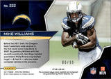 2017 Mike Williams Panini Spectra ROOKIE PATCH AUTO 80/99 RC AUTOGRAPH #222 Los Angeles Chargers