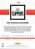 2018-19 Shai Gilgeous-Alexander Panini Chronicles ROOKIE RC #113 Los Angeles Clippers 4