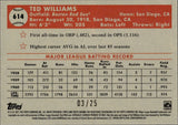 2021 Ted Williams Topps Chrome Platinum Anniversary 70TH ANNIVERSARY ORANGE/YELLOW REFRACTOR 3/25 #614 Boston Red Sox