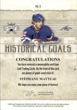 2022 Stephane Matteau Leaf Lumber HISTORICAL GOALS GAME-USED STICK 2/2 #HG-5 New York Rangers
