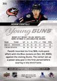 2023-24 Adam Fantilli Upper Deck EXTENDED SERIES YOUNG GUNS ROOKIE RC #711 Columbus Blue Jackets