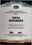 2025 Rinya Nakamura Topps Chrome UFC ROOKIE AUTOGRAPH AUTO RC #CRA-RN