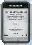 2019 Jacob DeGrom Topps Museum Collection MEANINGFUL MATERIAL GAME-USED JERSEY RELIC 26/35 #MMR-JD New York Mets