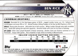2025 Ben Rice Bowman Chrome RED REDEMPTION REFRACTOR ROOKIE RC #85 New York Yankees