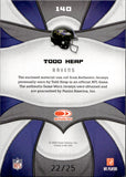 2009 Todd Heap Panini Certified FABRIC OF THE GAME GAME-WORN PRIME JERSEY PATCH 22/25 #149 Baltimore Ravens