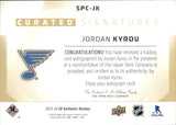 2025-26 Jordan Kyrou Upper Deck SP Authentic CURATED SIGNATURES AUTOGRAPH 160/299 AUTO #SPC-JK St. Louis Blues