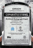 2022-23 Gerson Topps UEFA Champions League Museum Collection ARCHIVAL AUTOGRAPHS 37/50 AUTO #AA-G FC Olympique De Marseille