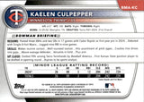 2025 Kaelen Culpepper Bowman Chrome MOJO REFRACTOR AUTOGRAPH AUTO #BMA-KC Minnesota Twins
