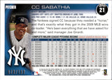 2010 CC Sabathia Topps Chrome BLUE REFRACTOR 23/199 #21 New York Yankees