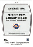 2025 Johan Santana Topps Tribute AUTOGRAPH PURPLE 31/50 AUTO #TA-JS New York Mets