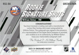 2023-24 William Dufour Upper Deck Engrained ROOKIE SIGNATURE SHOTS GREEN STICK AUTO 72/75 RC AUTOGRAPH #RSS-DU New York Islanders