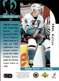 1995-96 Paul Kariya Upper Deck SP SPECIAL FX DIE-CUT #FX2 Anaheim Ducks