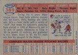 1957 Dave Jolly Topps #389 Milwaukee Braves BV$8 1