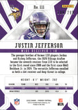 2020 Justin Jefferson Panini Phoenix RED ROOKIE 180/299 RC #111 Minnesota Vikings